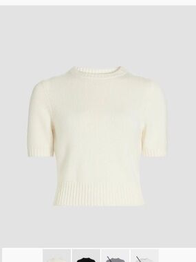 Women's Short-Sleeve Crewneck Knit Top in Cream